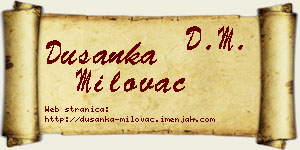 Dušanka Milovac vizit kartica
